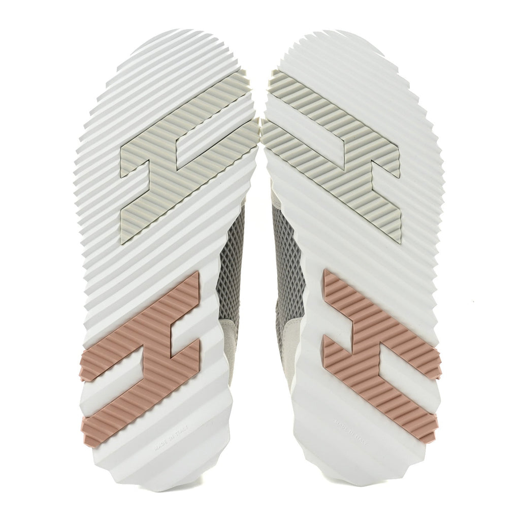 Air Mesh Suede Goatskin Bouncing Sneakers 39 Gris Lulea White