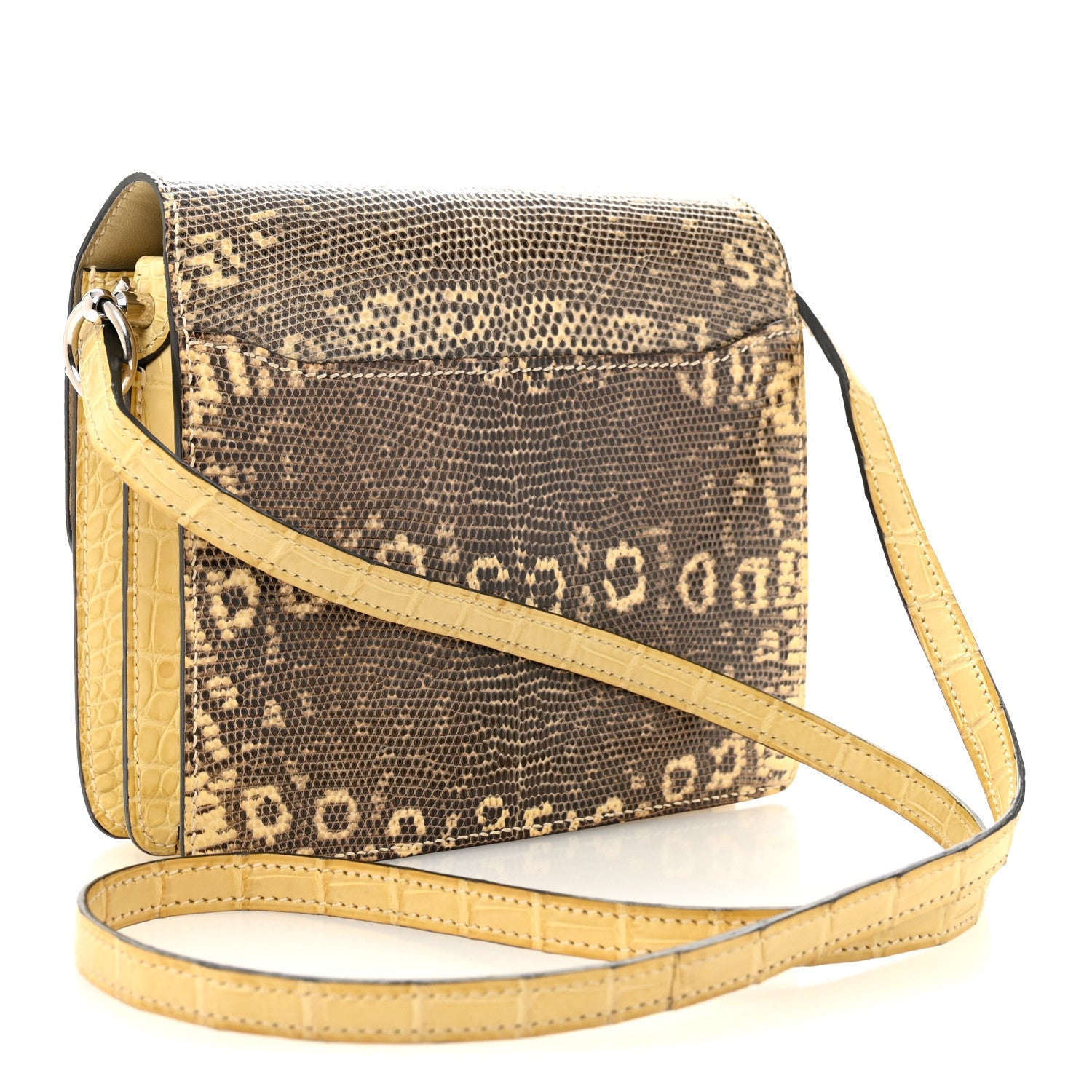 Matte Alligator Lizard Mini Sac Roulis Ombre Vanille