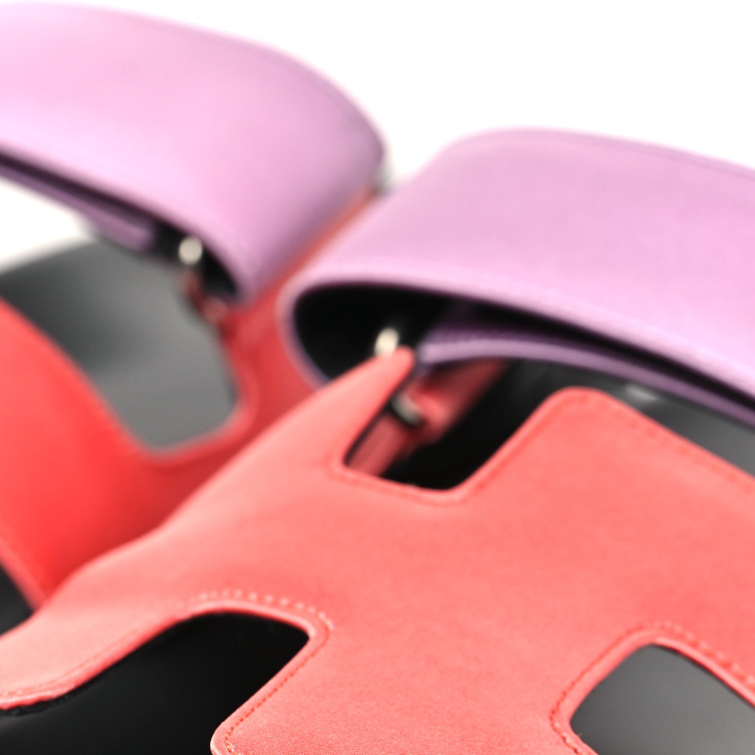 Satin Crepe Chypre Sandals 37.5 Rose Peche Violet Petale