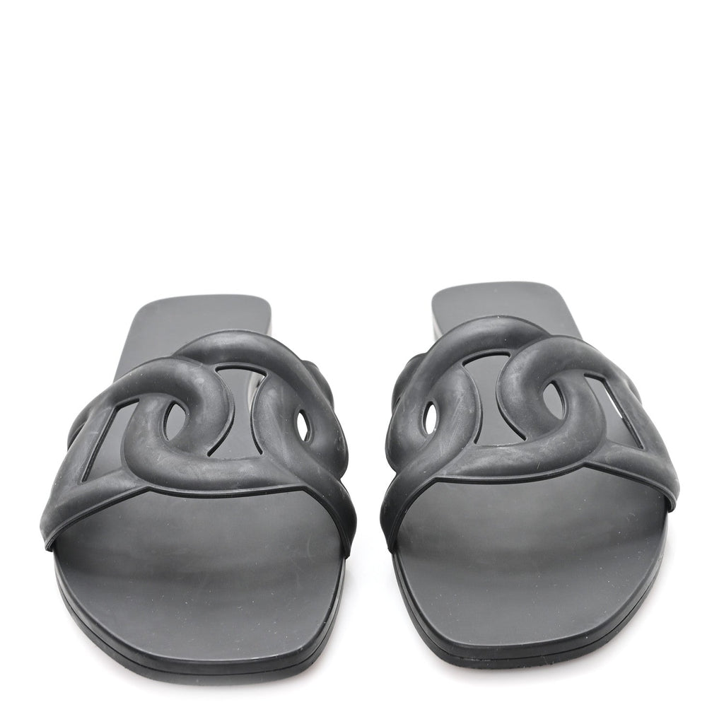 Rubber Aloha Sandals 38 Black
