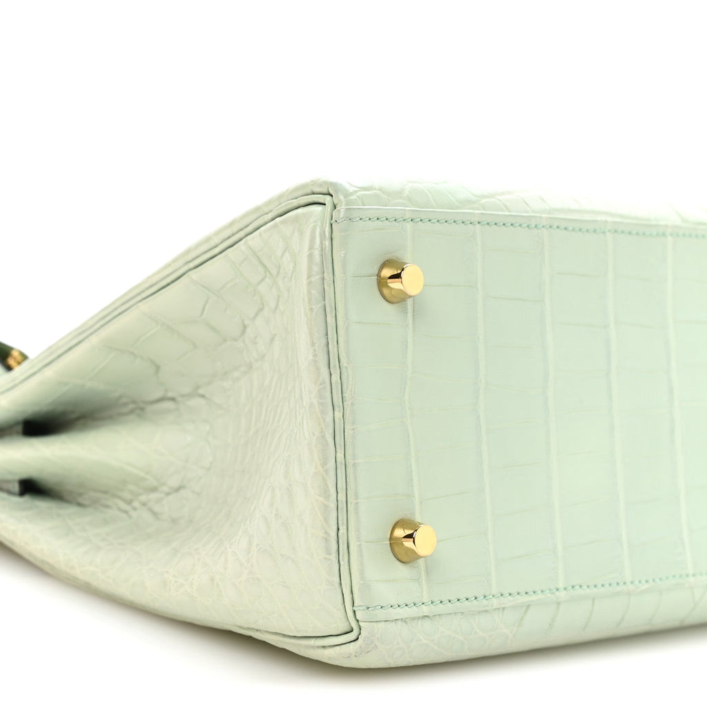 Matte Alligator Kelly Retourne 28 Vert D'eau