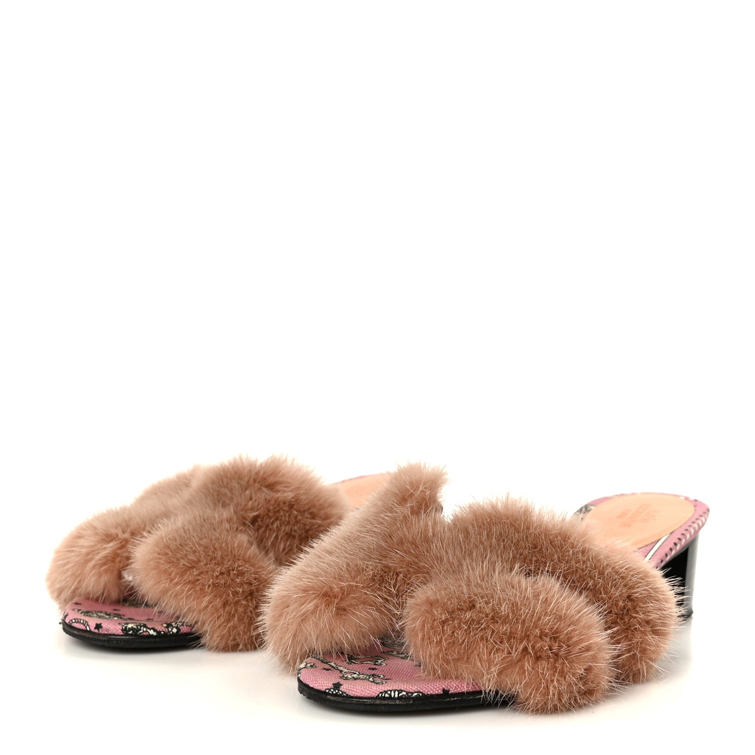 Mink Fur Oasis Sandals 35 Granit Pink