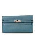 Epsom Kelly Longue Wallet Blue Jean