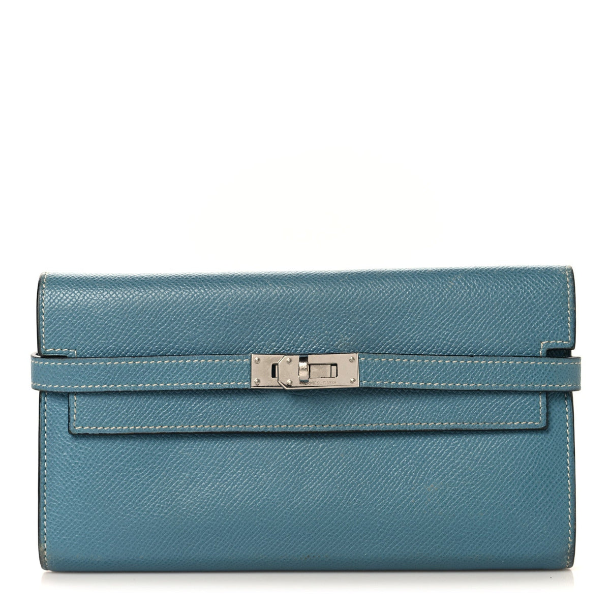 Epsom Kelly Longue Wallet Blue Jean