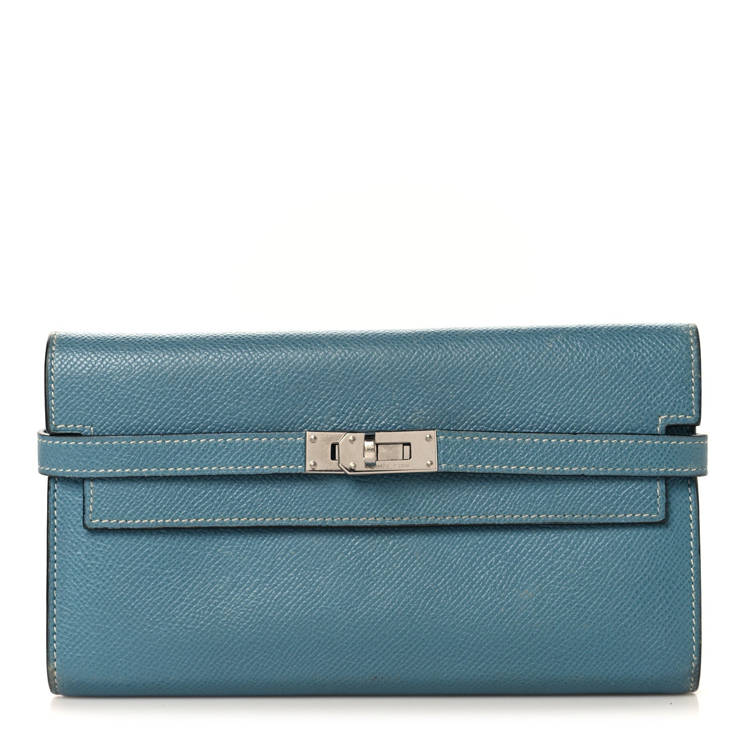 Epsom Kelly Longue Wallet Blue Jean