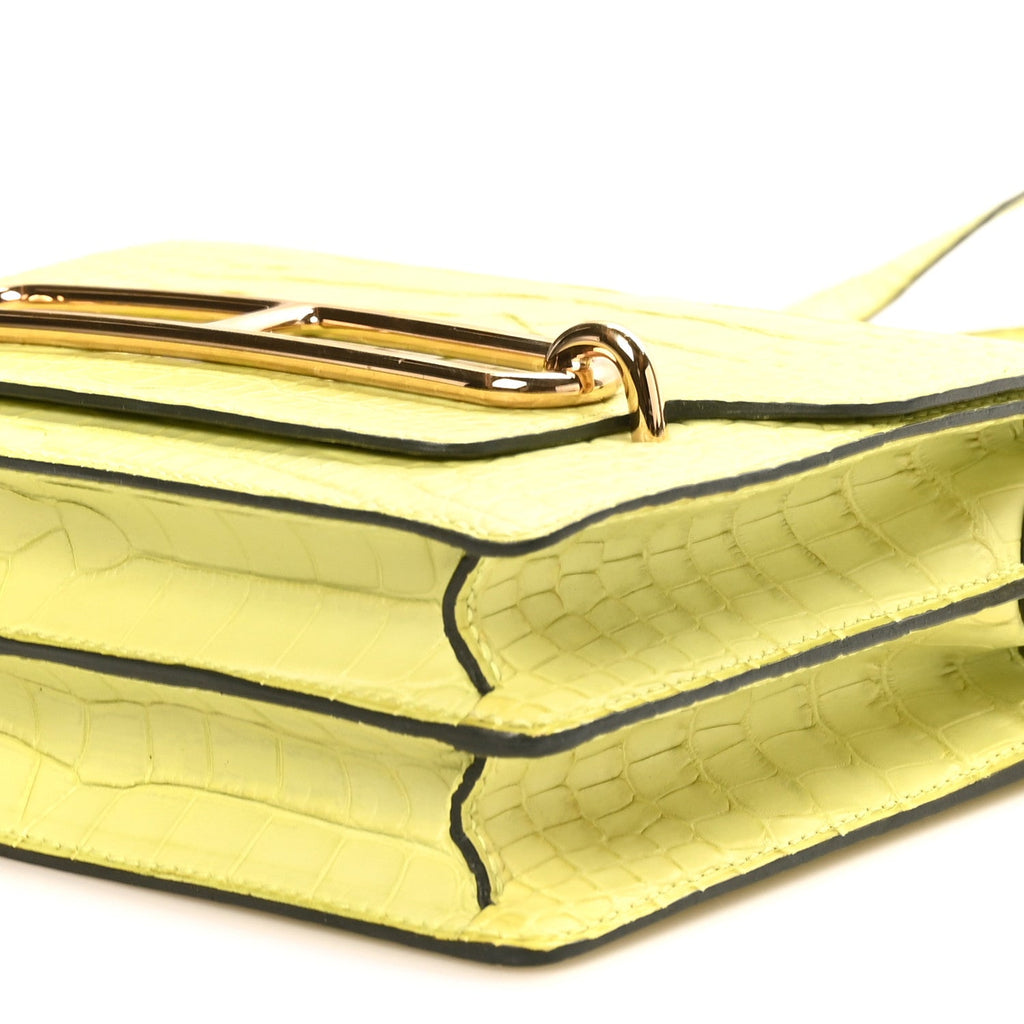 Matte Alligator Mini Sac Roulis Jaune Bourgeon