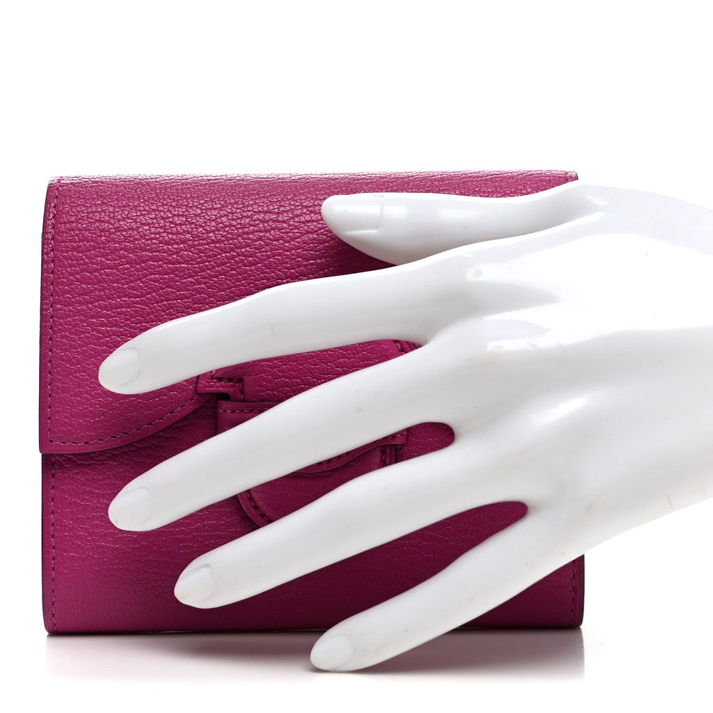 Chevre Mysore 1938 Wallet 19 Rose Pourpre