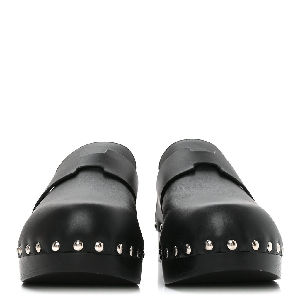 Calfskin Calya Mules 37 Black