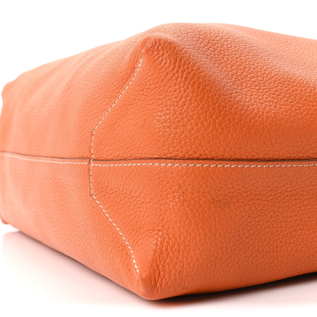 Taurillon Clemence Double Sens Reversible Tote Orange Gold