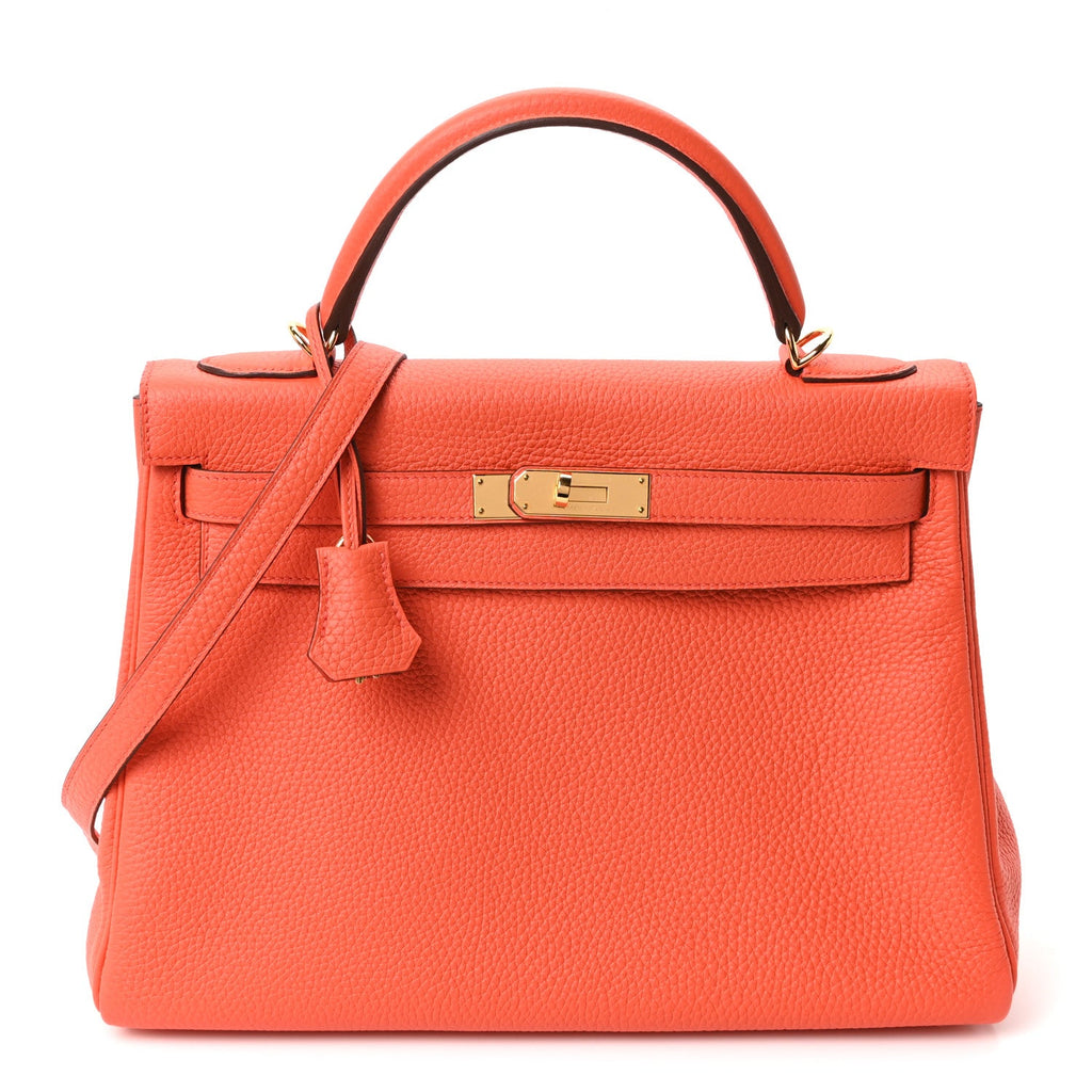 Togo Kelly Retourne 32 Orange Poppy