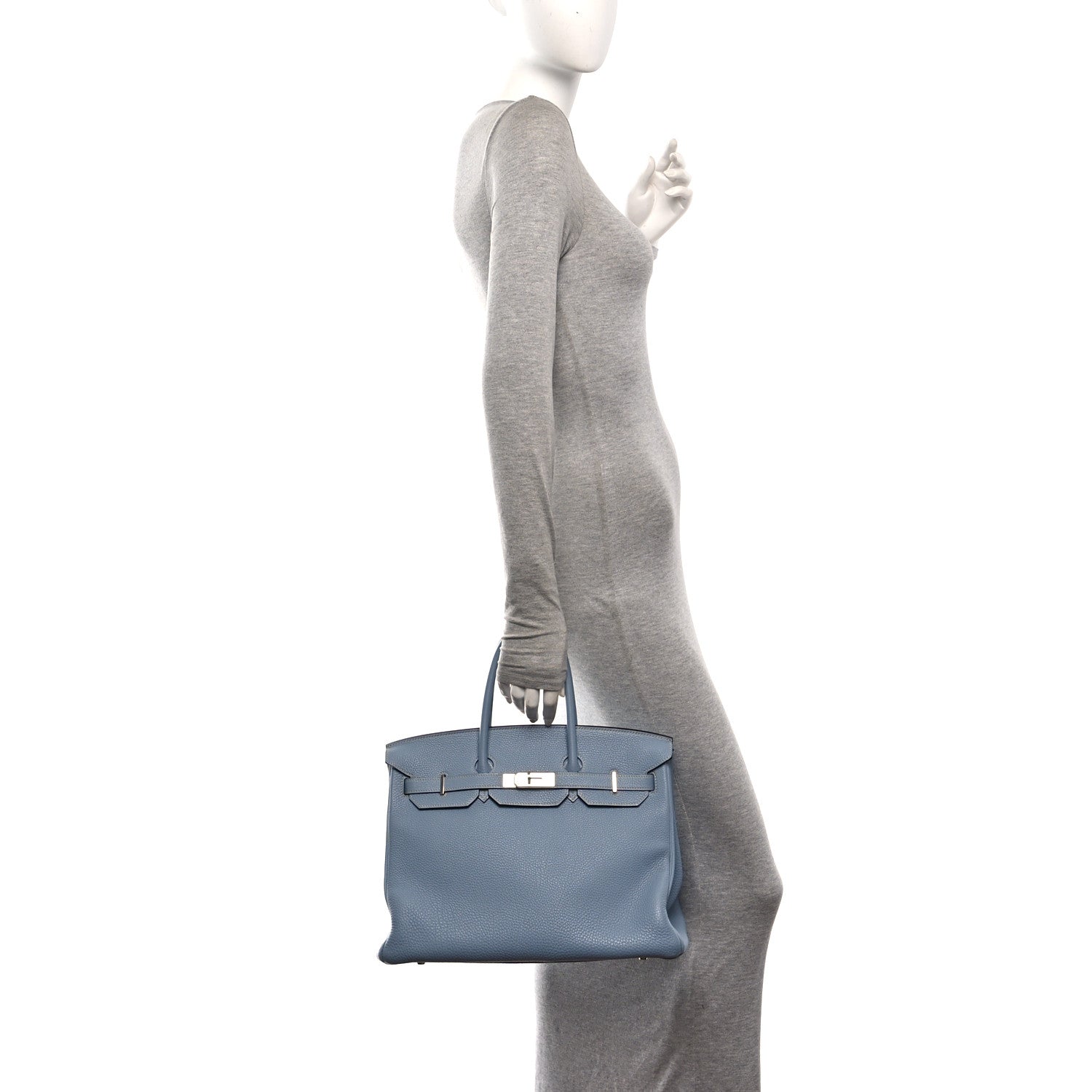 Togo Birkin 35 Bleu Lin
