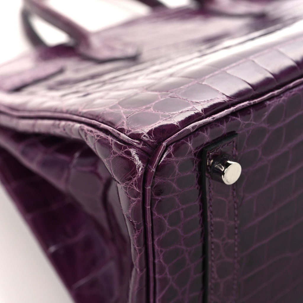 Shiny Niloticus Crocodile Birkin 30 Amethyst