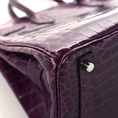 Shiny Niloticus Crocodile Birkin 30 Amethyst