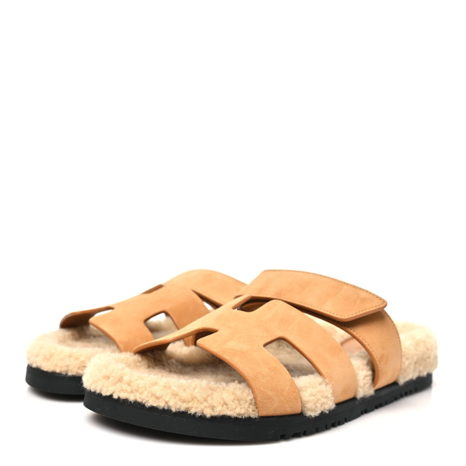 Suede Goatskin Woolskin Womens Chypre Sandals 39 Golden Beige