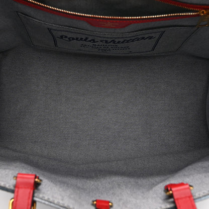 Denim Damier Monogram Onthego Blue Rouge