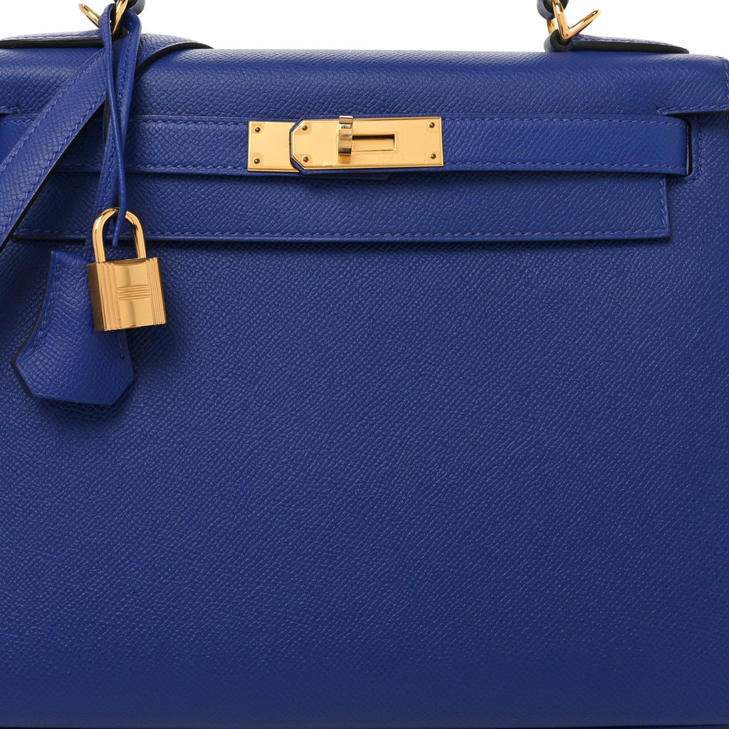 Epsom Kelly Sellier 28 Bleu Electrique