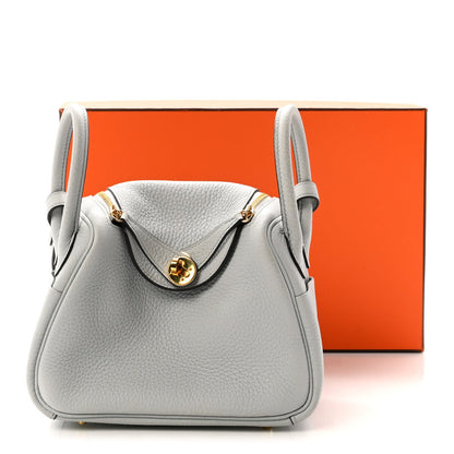 Taurillon Clemence Mini Lindy 20 Bleu Pale