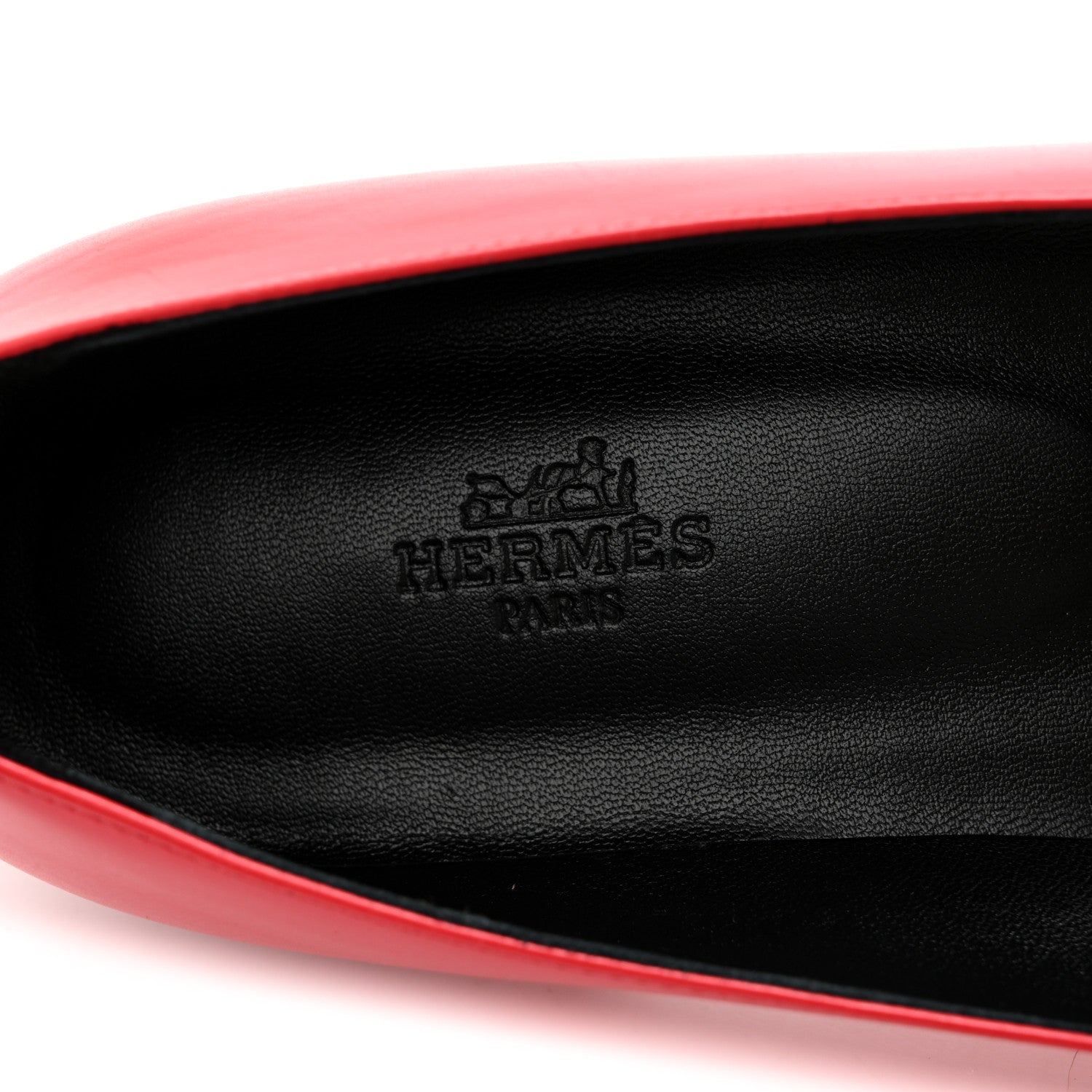 Lizard Calfskin Brillante Kelly Ballet Flat  38 Rouge Vif