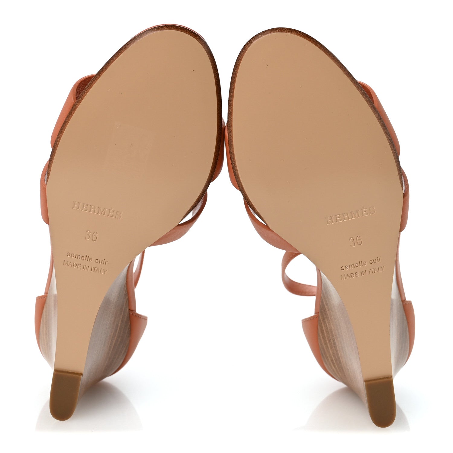 Calfskin Legend Wedge Sandals 36 Rouge Blush