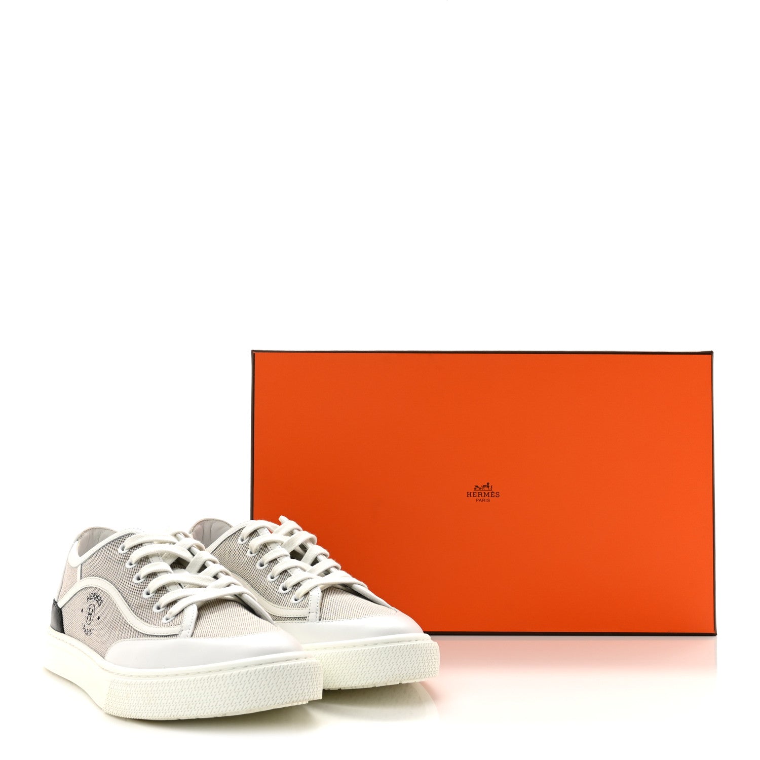 Canvas Calfskin Get Sneakers 38 Prunoir Blanc