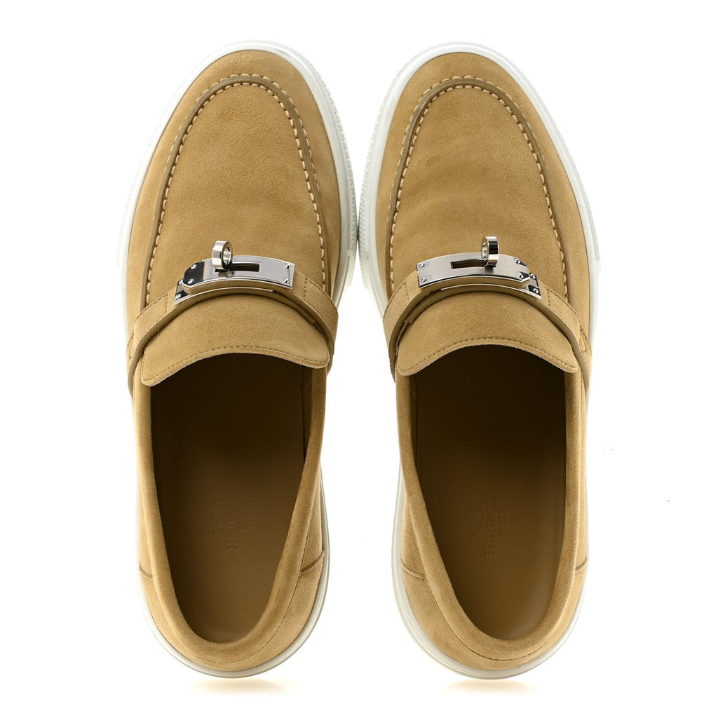 Suede Goatskin Game Slip On Sneakers 41 Beige Lin