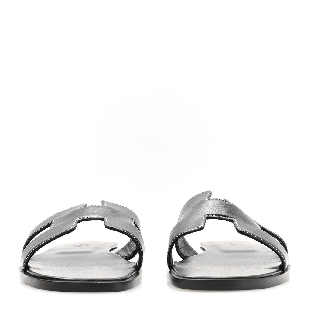 Box Calfskin Oran Sandals 37 Black