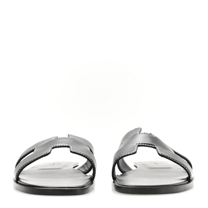 Box Calfskin Oran Sandals 37 Black
