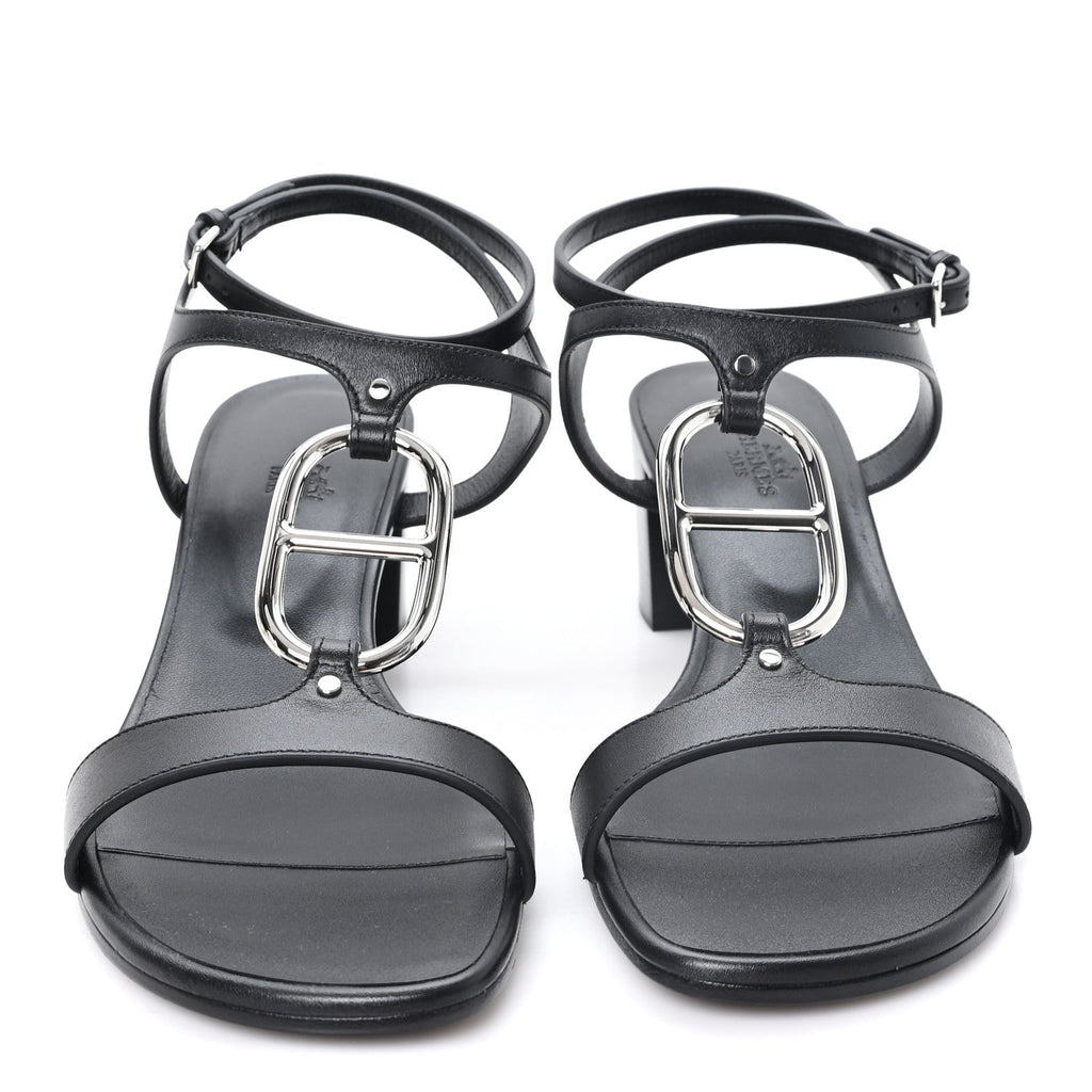 Calfskin Miramar 50 Sandals 40 Black