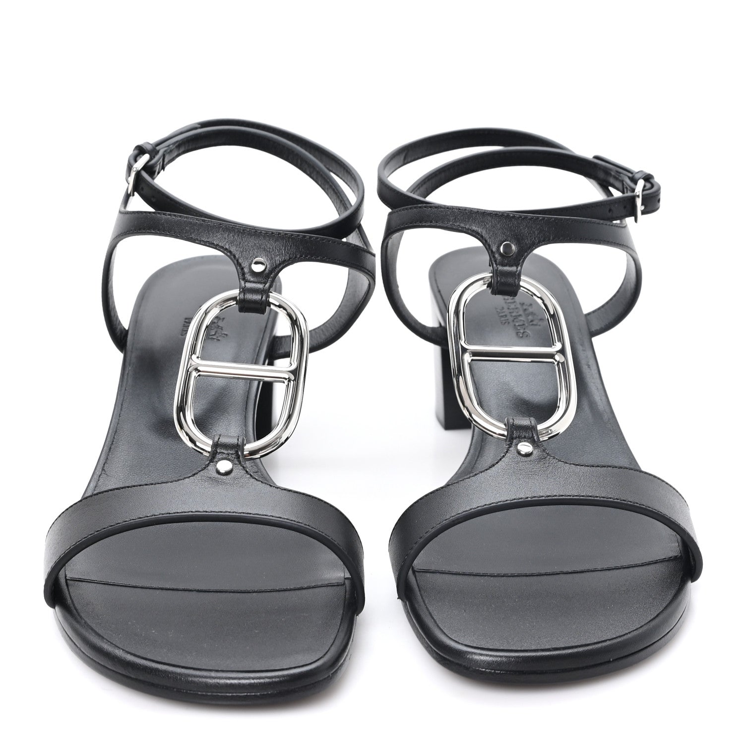 Calfskin Miramar 50 Sandals 40 Black
