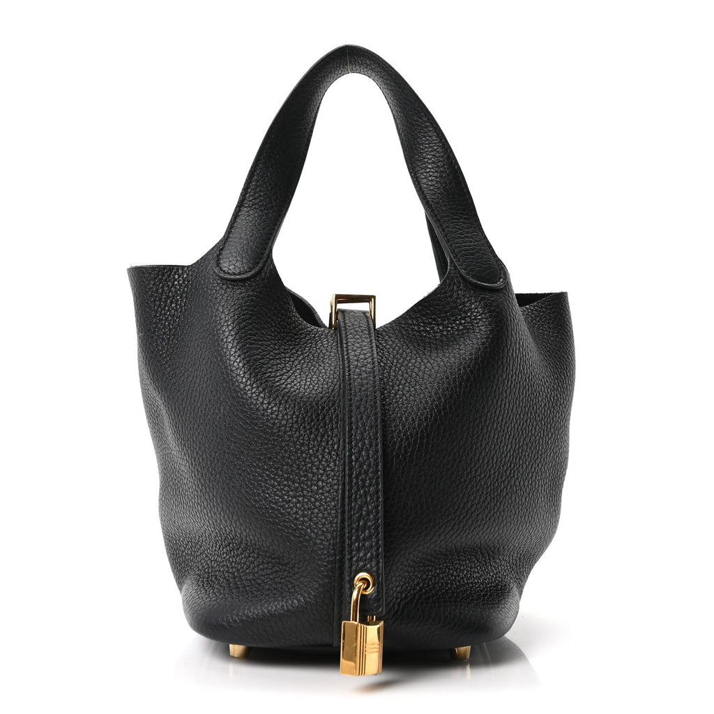 Taurillon Clemence Picotin Lock 18 PM Black