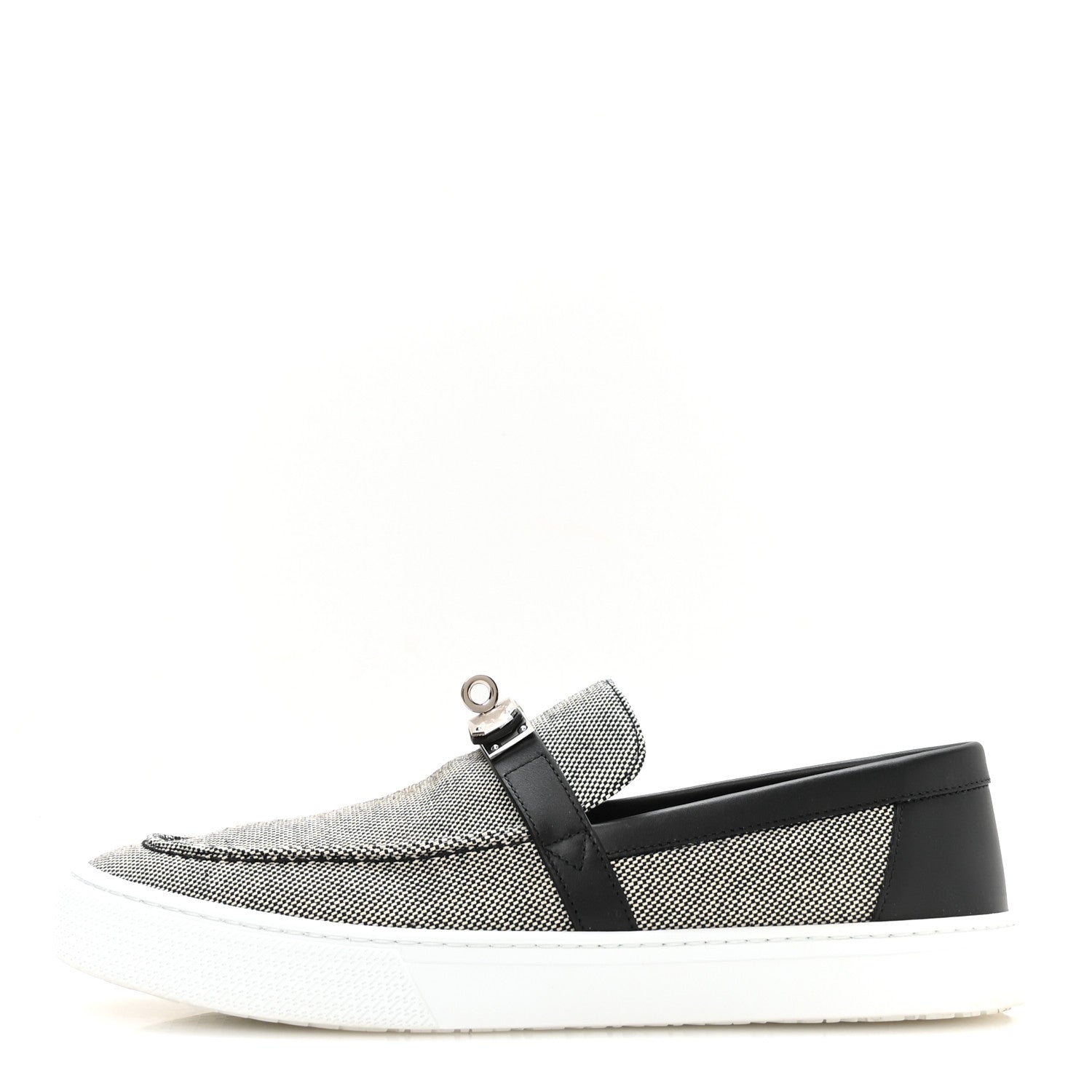 Toile De Coton Calfskin Game Slip On Sneakers 42.5 Prunoir Black