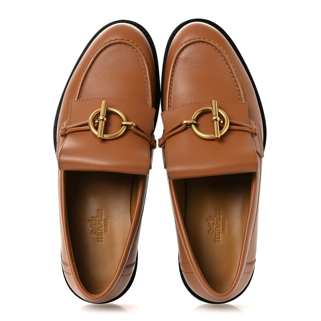 Calfskin Womens Impact Loafers 36 Naturel