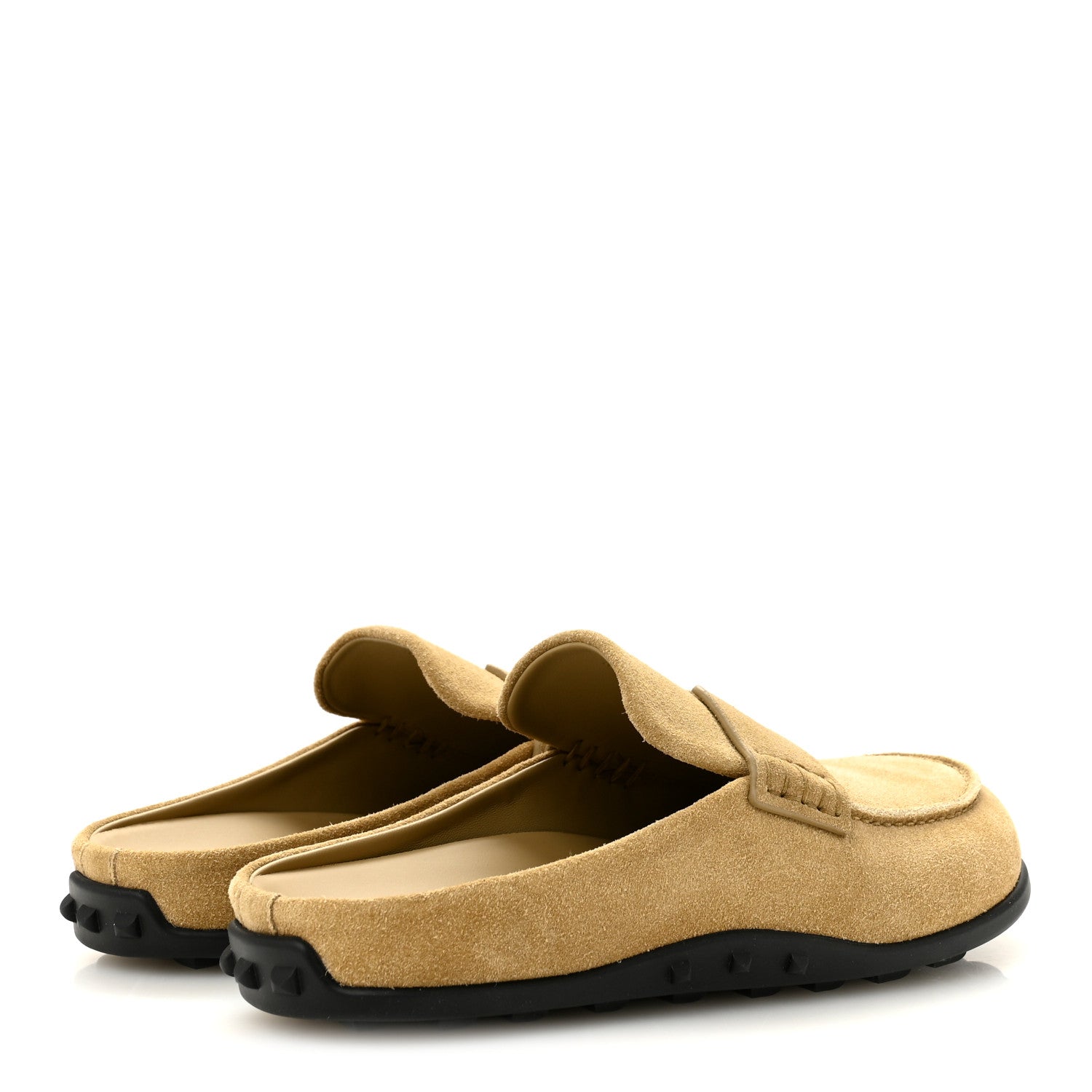 Suede Calfskin Womens Go Mules 39 Beige Sable