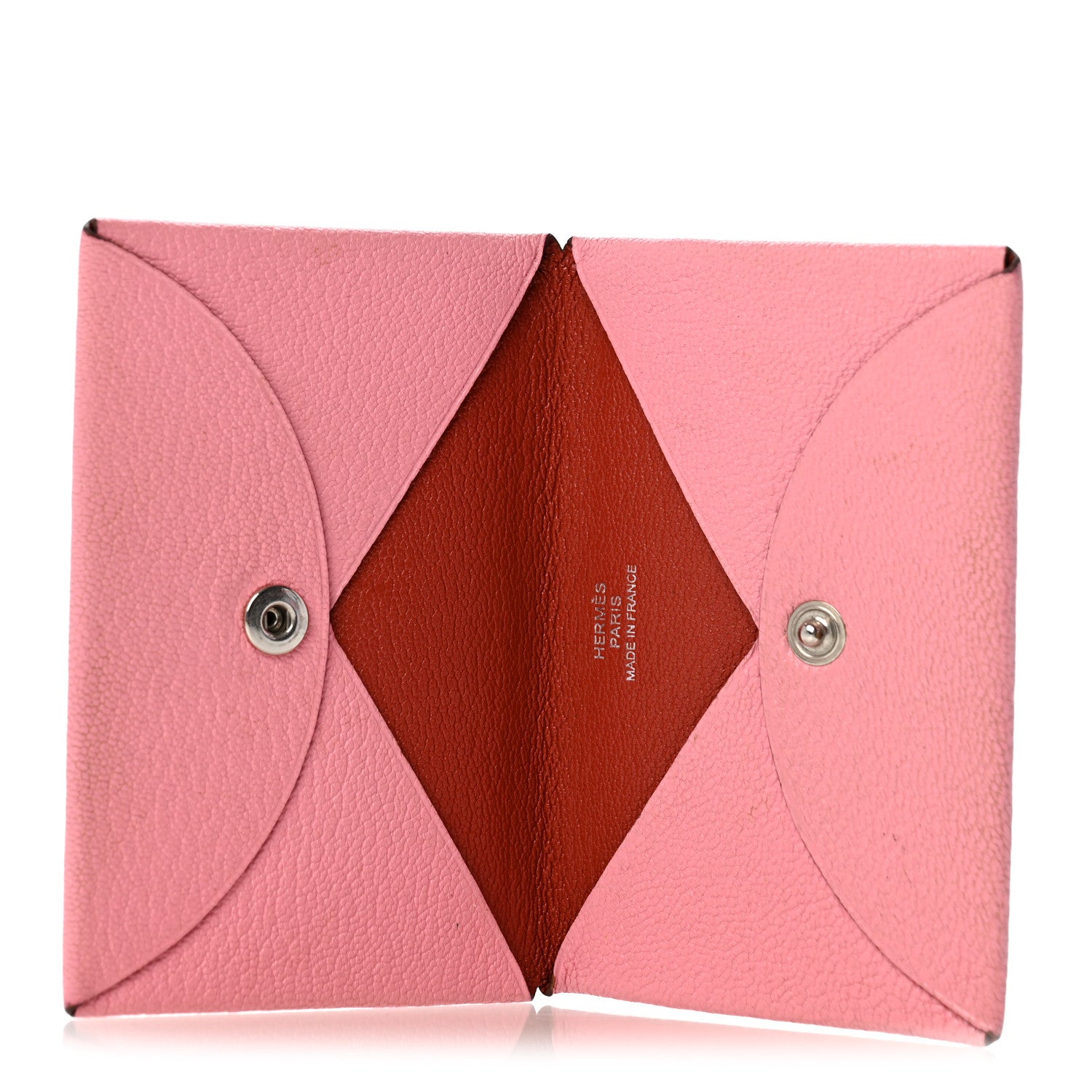 Chevre Chandra Verso Calvi Card Case Rose Confetti Brique