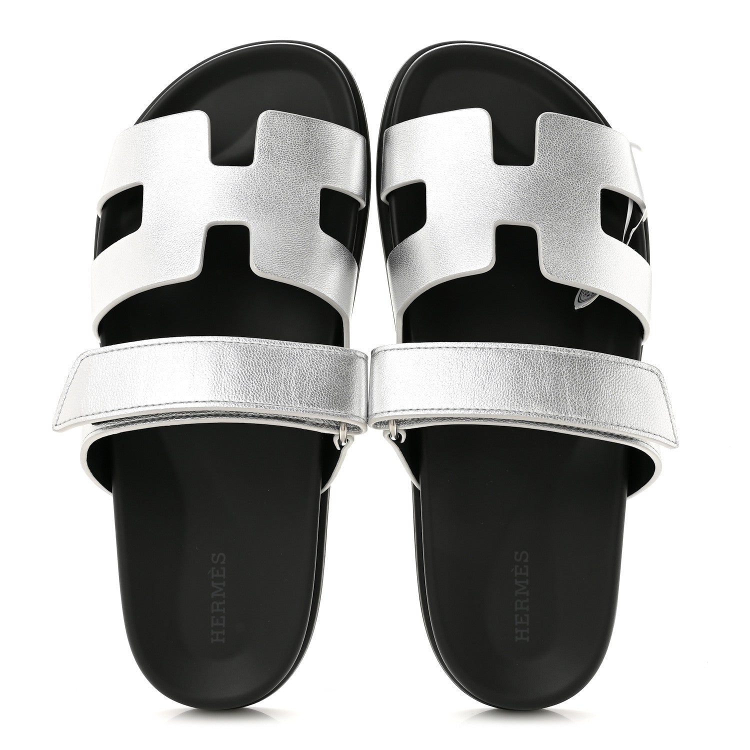 Metallic Goatskin Womens Chypre Sandals 40 Argent