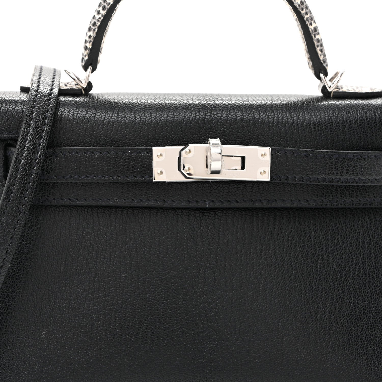 Chevre Chamkila Lizard Mini Kelly Sellier Touch 20 Black Ombre