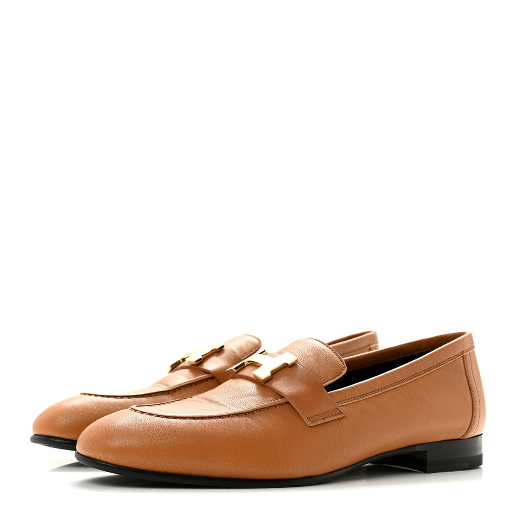 Goatskin Womens Paris Loafers 36.5 Gold