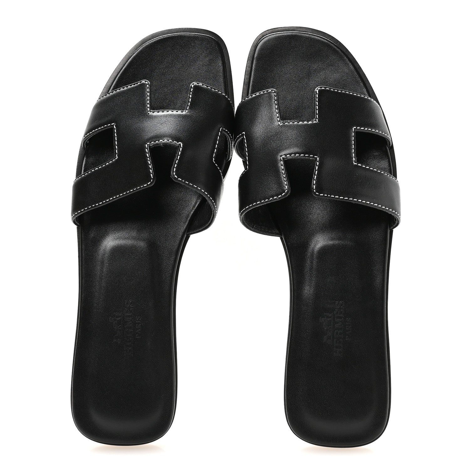Box Calfskin Oran Sandals 37 Black