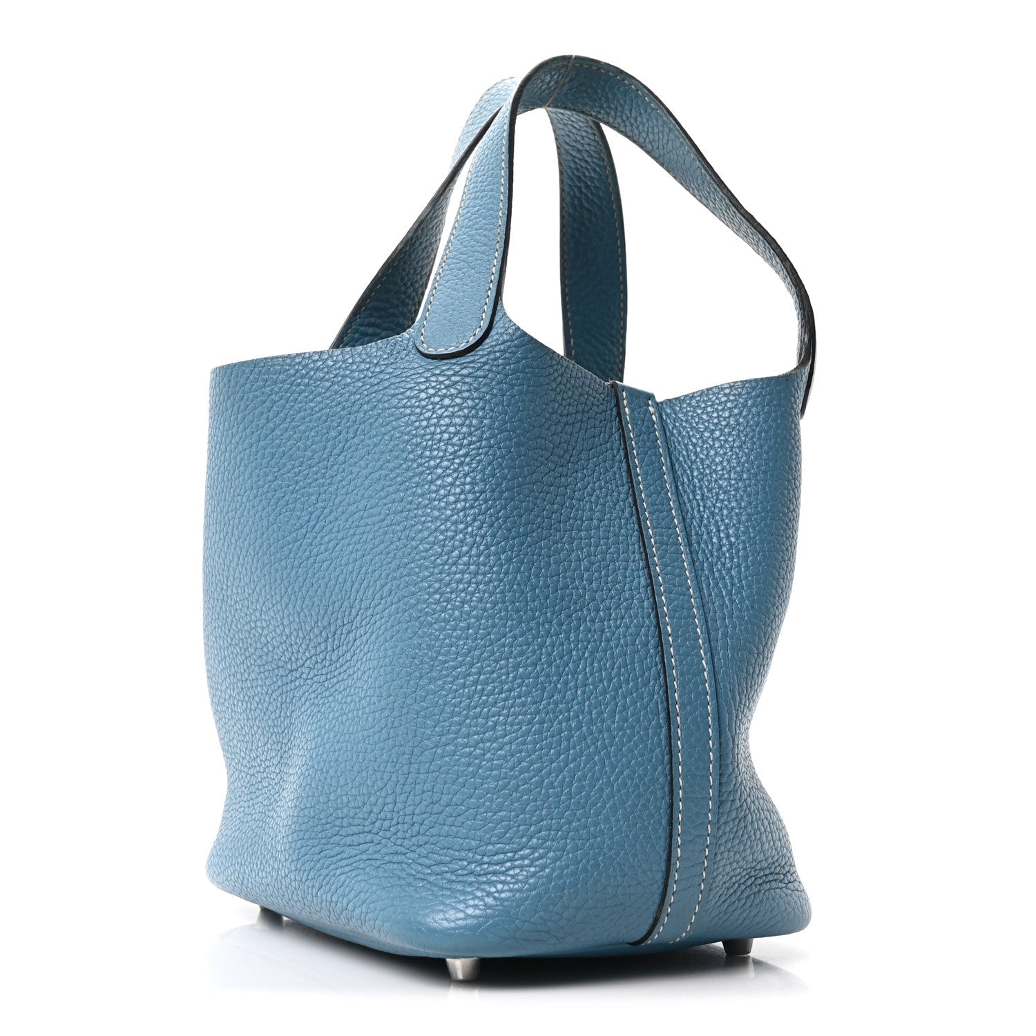 Taurillon Clemence Picotin Lock 18 PM Blue Jean