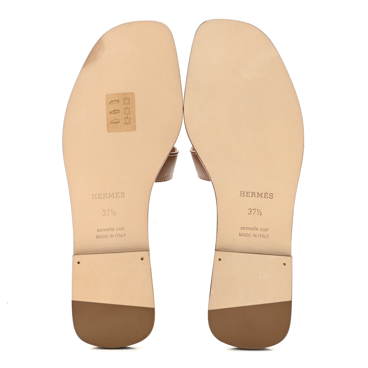 Box Calfskin Oran Sandals 37.5 Gold