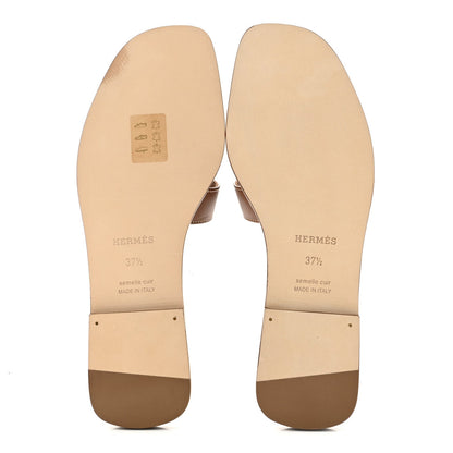 Box Calfskin Oran Sandals 37.5 Gold
