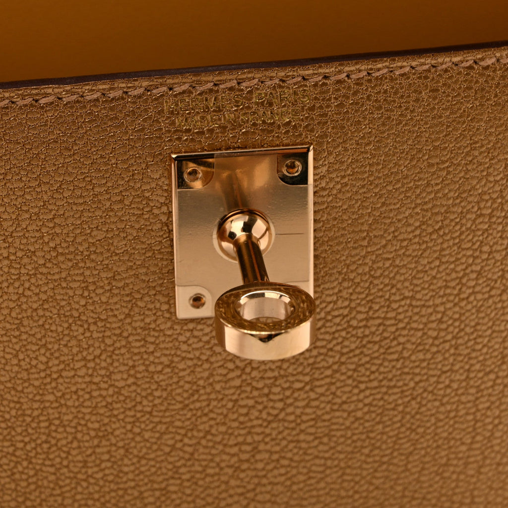 Metallic Chevre Chamkilight Mini Kelly Sellier 20 Dore