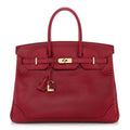 Tadelakt Ghillies Birkin 35 Rubis