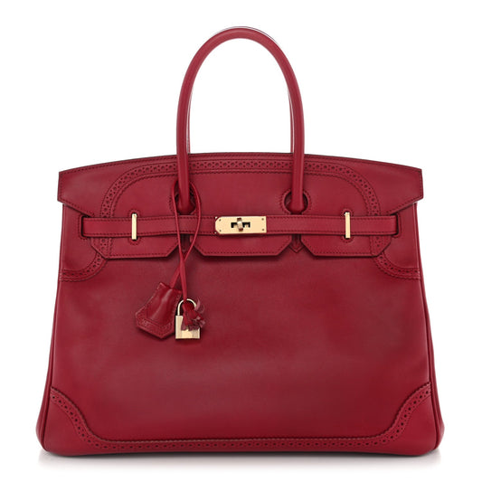 Tadelakt Ghillies Birkin 35 Rubis