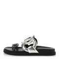 Metallic Nappa Extra Sandals 36 Gris Argente Black