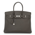 Epsom Candy Birkin 35 Etain Bleu Thalassa