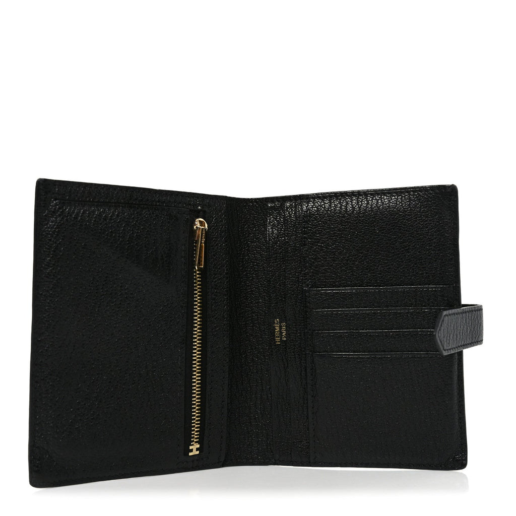 Chevre Mysore Bearn Compact Wallet Black