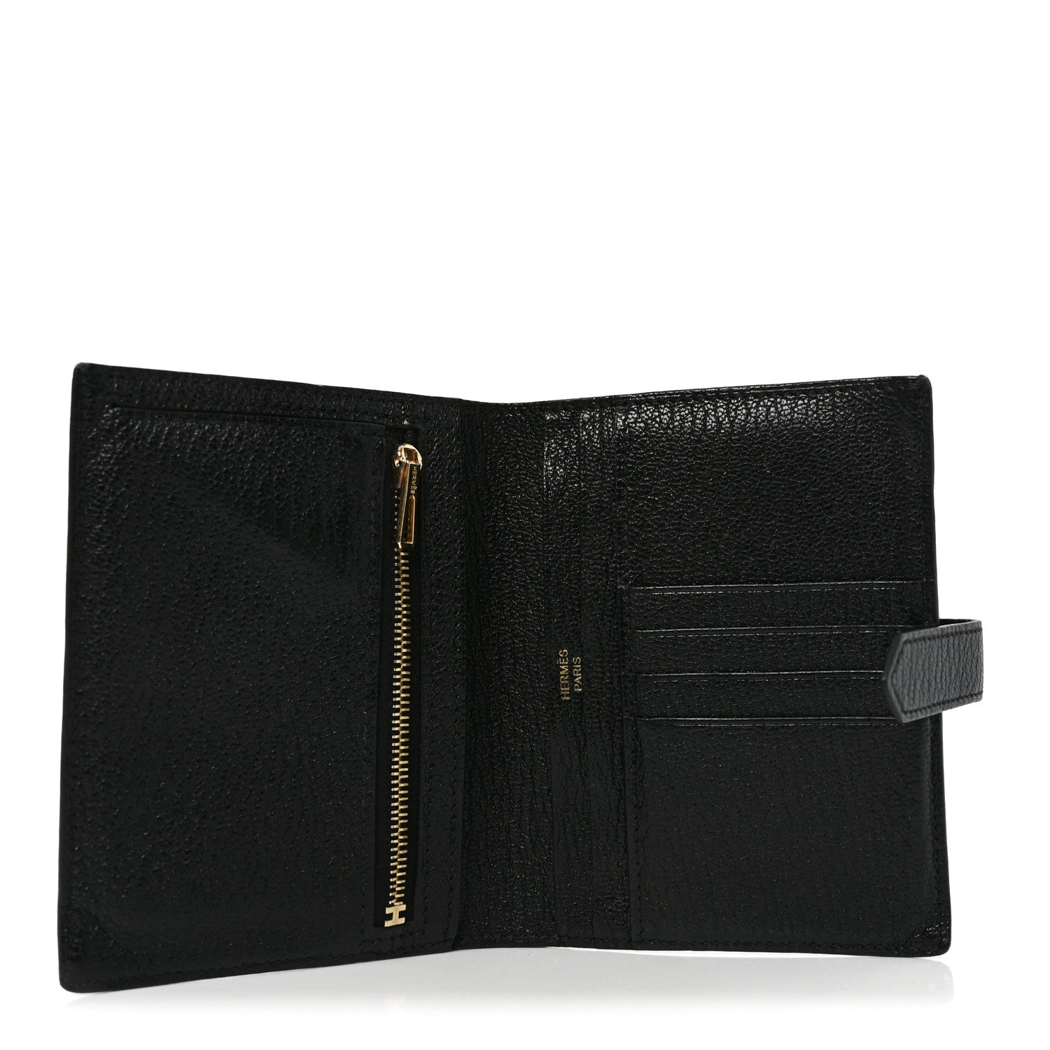 Chevre Mysore Bearn Compact Wallet Black