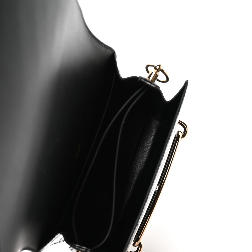 Shiny Alligator Mini Sac Roulis Black