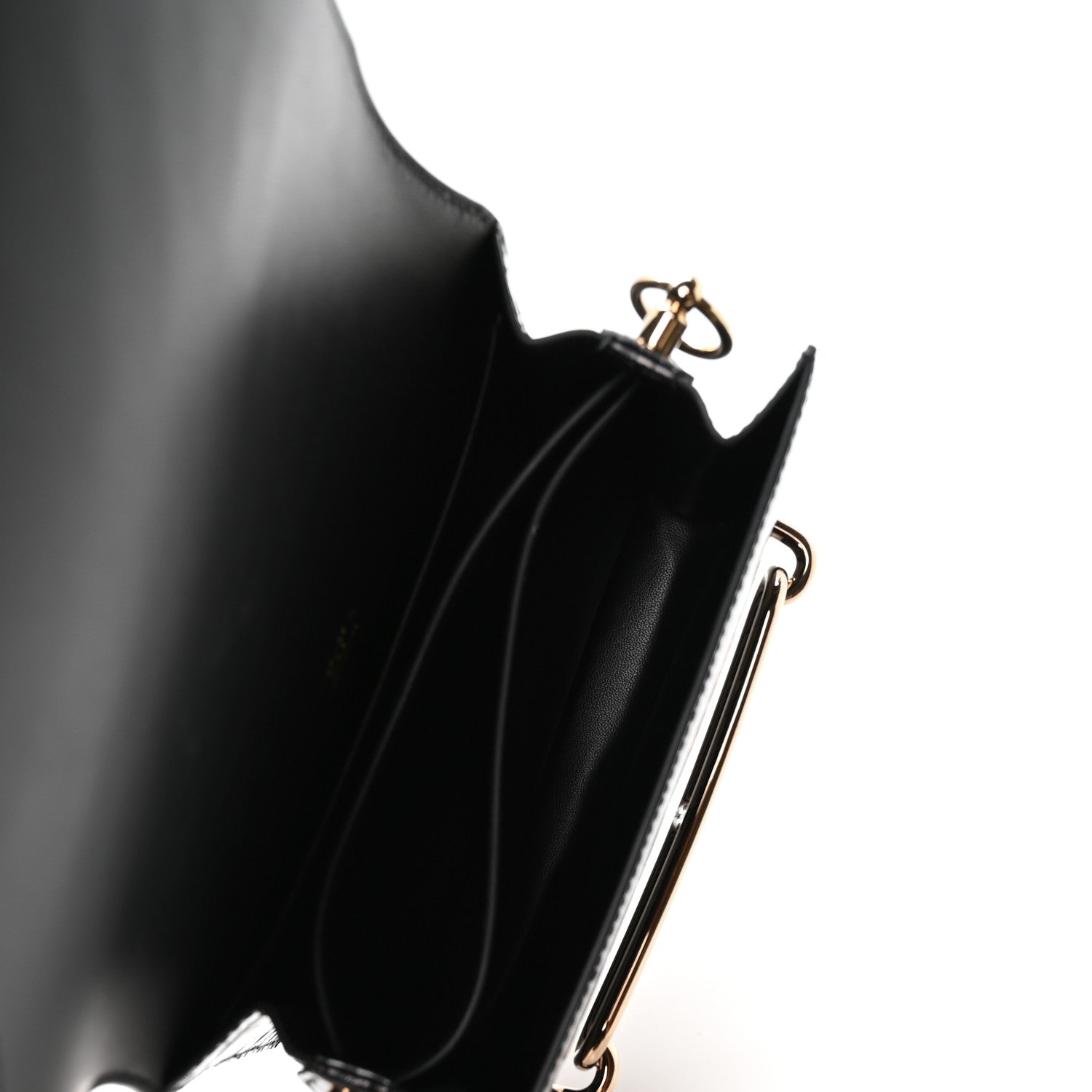 Shiny Alligator Mini Sac Roulis Black